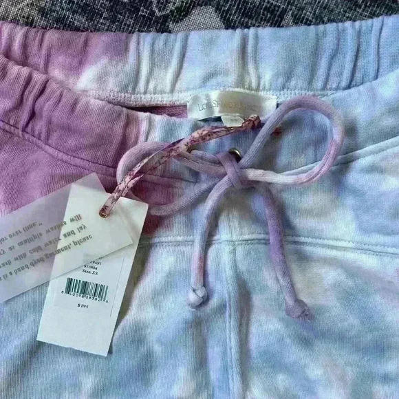 NWT LoveShackFancy Etty Cropped Jogger Pant tie dye storm Purple/Blue - Picture 2 of 5